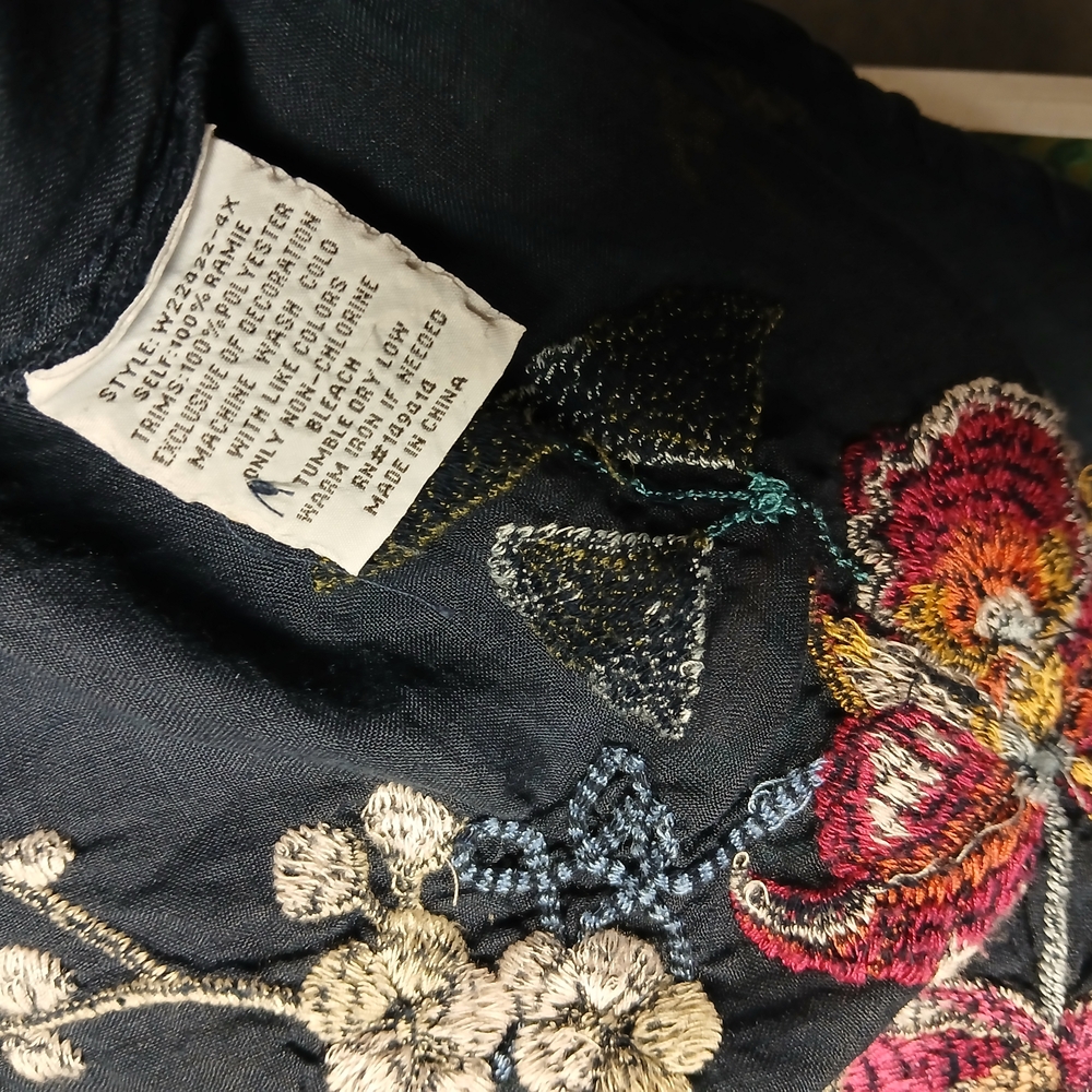 NWT Johnny Was Navy Blue Kimono Blouse - Picture 9 of 9